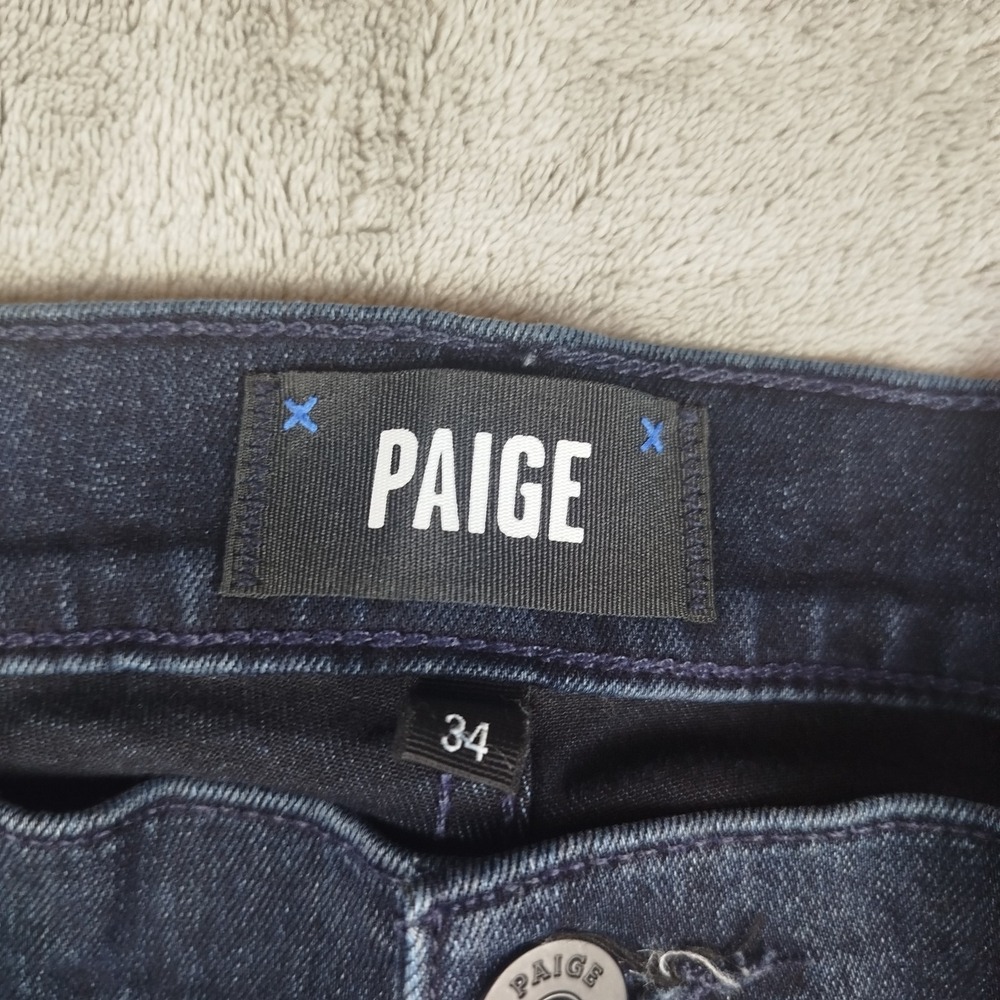 Paige Mens Lennox Jeans Stretch Dark Wash Denim‎ Mens 34x28 Slim Fit EUC - Picture 3 of 12